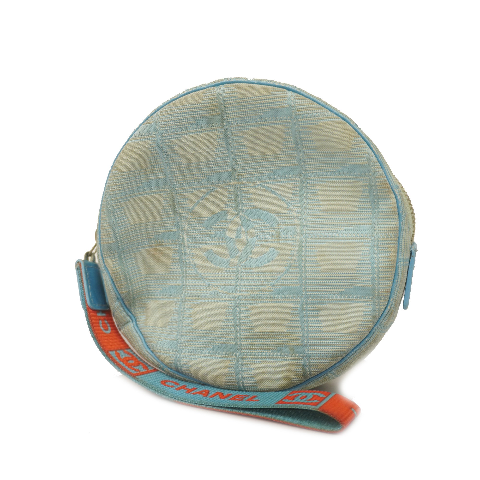 Chanelauth New Travel Line Pouch Women's Nylon Canvas Pouch Light Blue